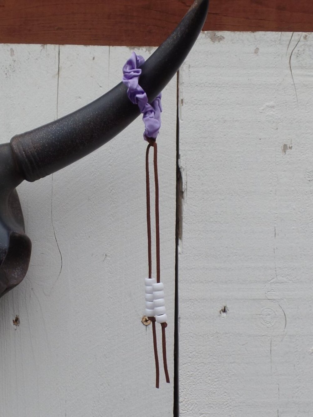 Hand Crafted Hair Tie BEADED SUEDE